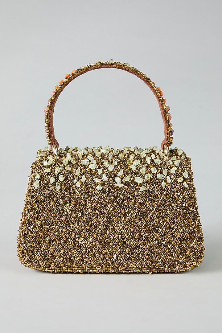 Red Satin Crystal Embroidered Flapover Clutch by Lovetobag at Pernia's Pop Up Shop