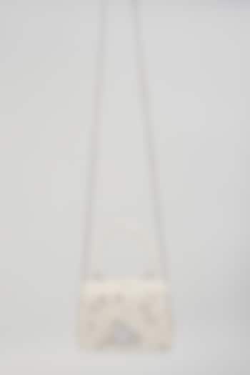 Silver Satin Embellished Trapezium Mini Bag by Lovetobag at Pernia's Pop Up Shop