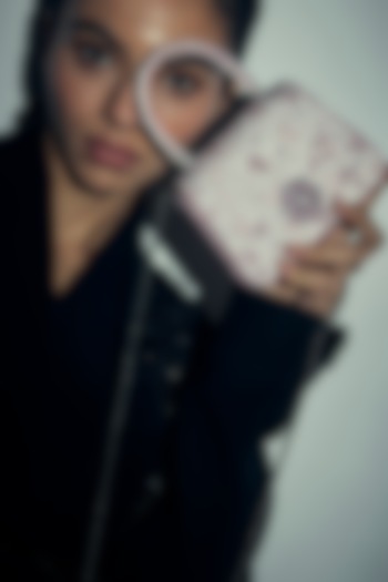 Pink Satin Zircon Mini Trapezium Bag by Lovetobag at Pernia's Pop Up Shop