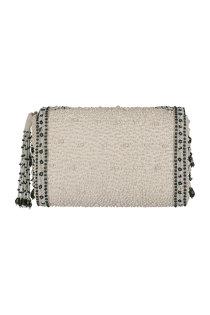 Emerald Green Embroidered Clutch by Lovetobag at Pernia's Pop Up Shop