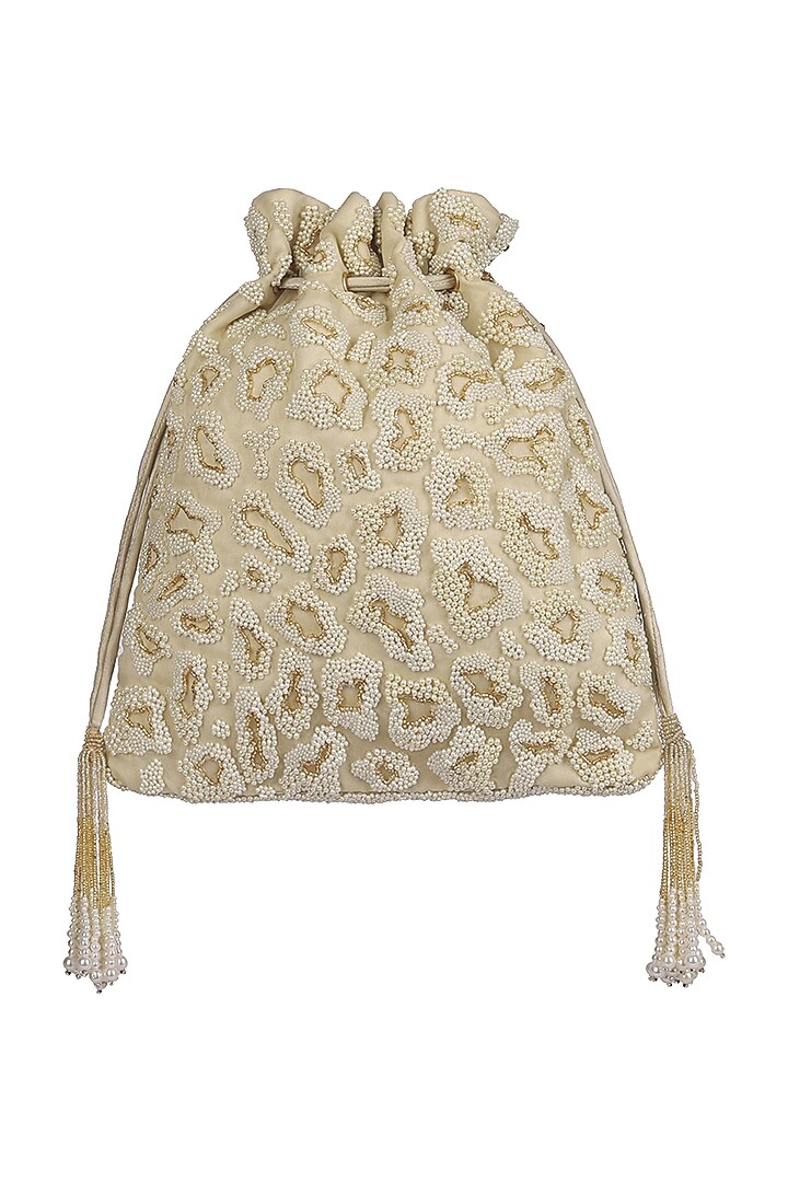 Golden Leopard Embroidered Potli by Lovetobag at Pernia's Pop Up Shop