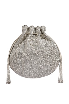 Silver Crystal Embroidered Potli Design by Lovetobag at Pernia's Pop Up ...