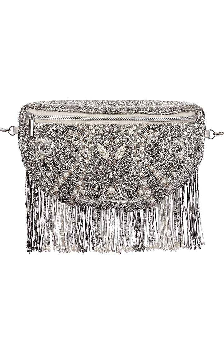 Silver Embroidered Fanny Pack by Lovetobag