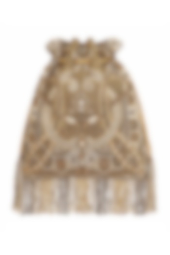 Golden Embroidered Potli With Drawstrings by Lovetobag at Pernia's Pop Up Shop