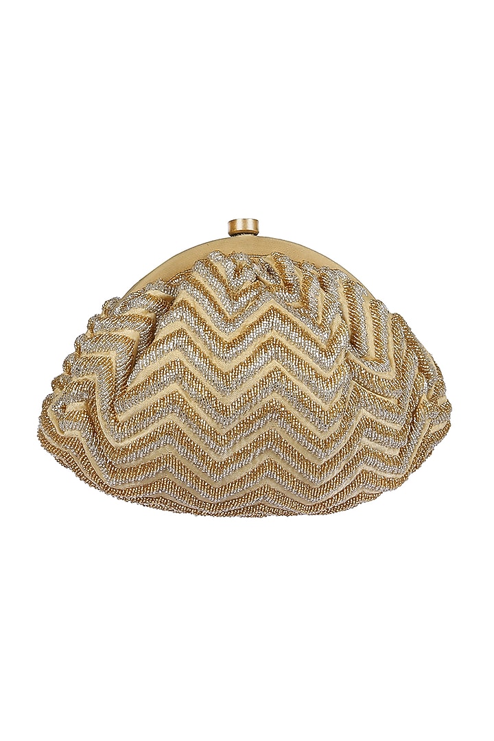 Champagne Chevron Embroidered Clutch by Lovetobag at Pernia's Pop Up Shop