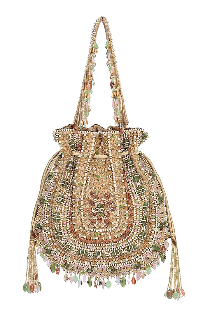 Multi-Colored Embroidered Potli by Lovetobag