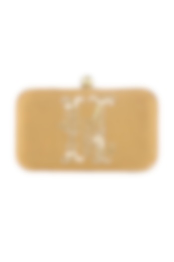 Champagne Beige Hand Embroidered Monogram Bag by Lovetobag at Pernia's Pop Up Shop