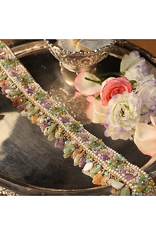 Multi-Coloured Embellished Belt by Lovetobag