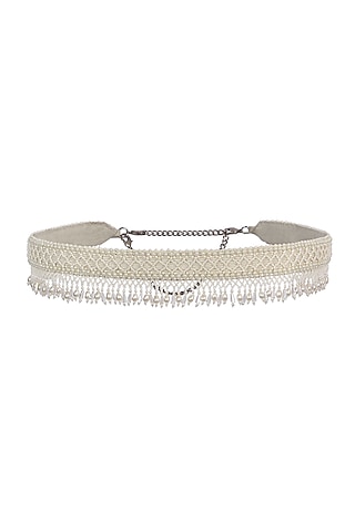 Pristine Ivory Embroidered Belt by Lovetobag