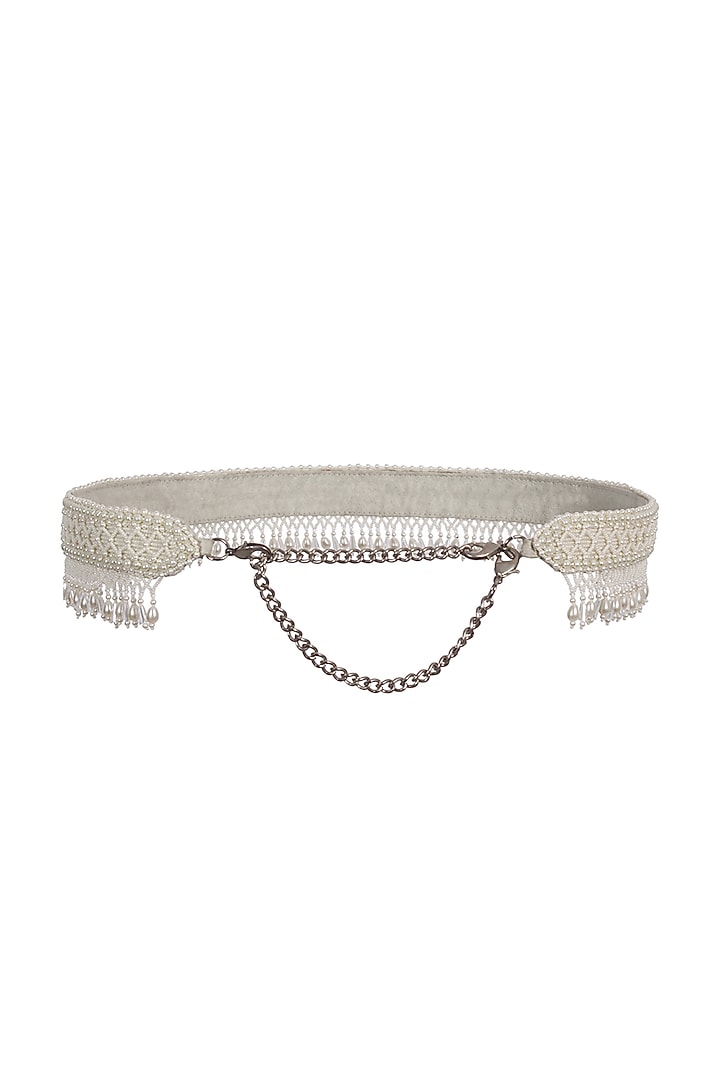 Pristine Ivory Embroidered Belt by Lovetobag at Pernia's Pop Up Shop