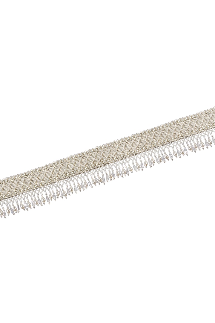 Pristine Ivory Embroidered Belt by Lovetobag at Pernia's Pop Up Shop
