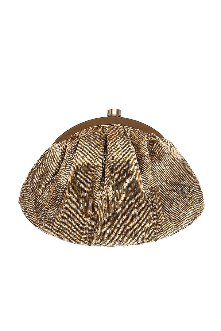 Peerless Gold Embroidered Pouch by Lovetobag at Pernia's Pop Up Shop