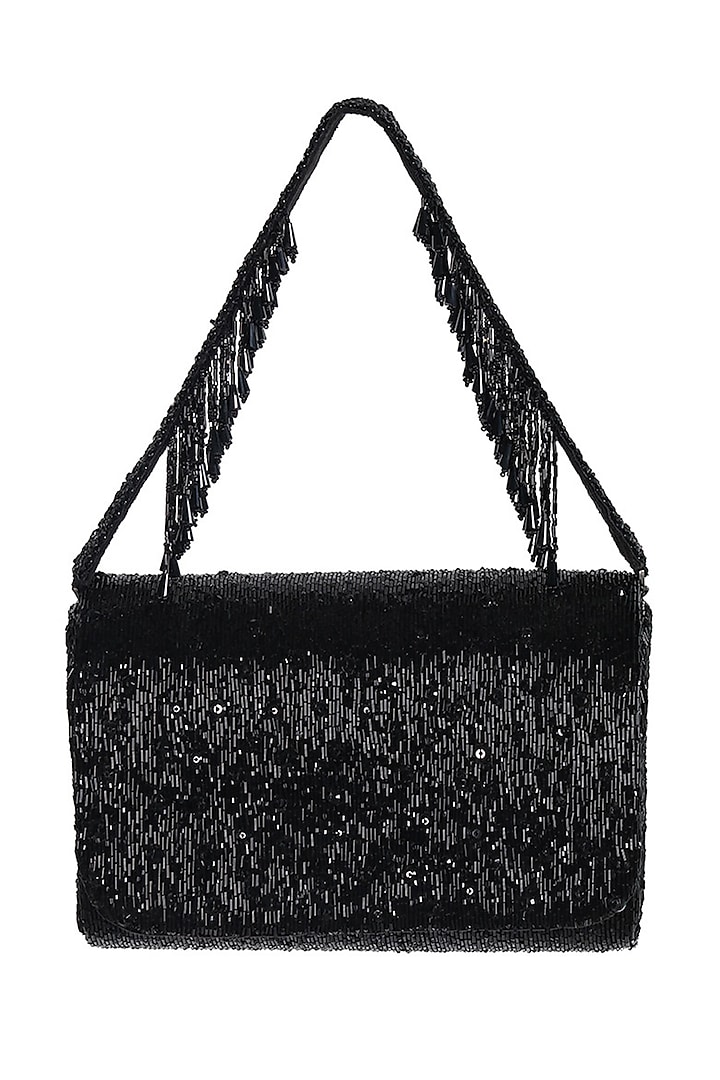 Heritage Black Hand Embroidered Clutch Bag by Lovetobag