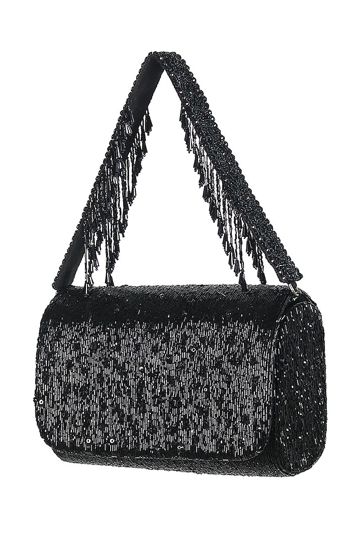 Heritage Black Hand Embroidered Clutch Bag by Lovetobag at Pernia's Pop Up Shop