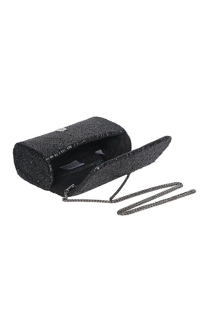 Heritage Black Hand Embroidered Clutch Bag by Lovetobag at Pernia's Pop Up Shop