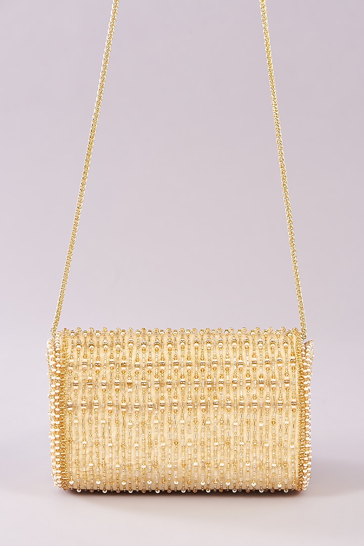 Peerless Gold Velvet Embellished Bag by Lovetobag at Pernia's Pop Up Shop