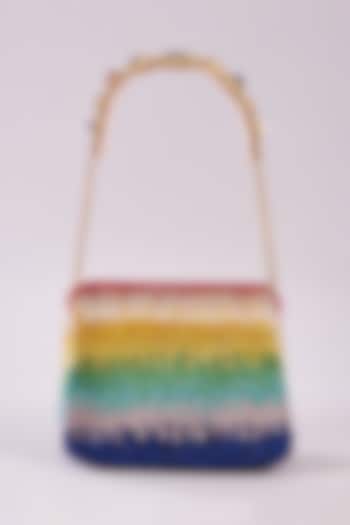 Multi-Colored Satin Hand Embroidered Mini Bag by Lovetobag at Pernia's Pop Up Shop