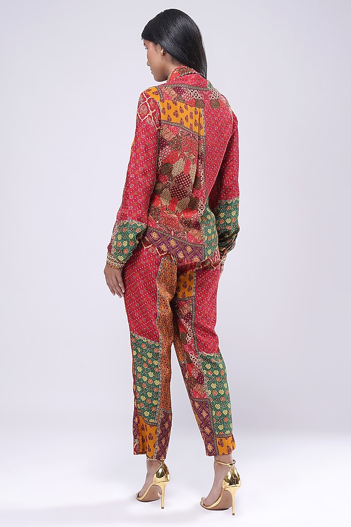 Multi-Colored Crepe Printed & Embellished Shirt by Lovetobag Apparel at Pernia's Pop Up Shop