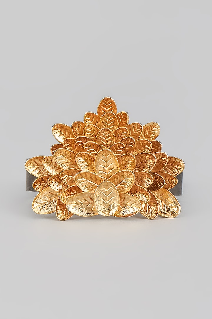 Gold Finish Brass Bracelet by Trupti Mohta
