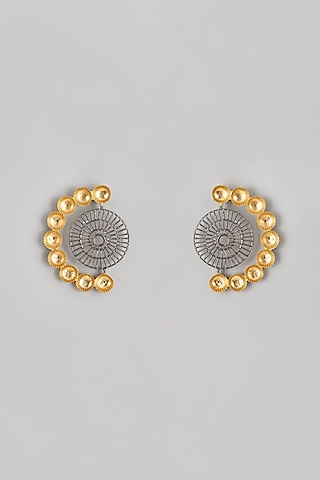 Two Tone Finish Enameled Earrings by Trupti Mohta