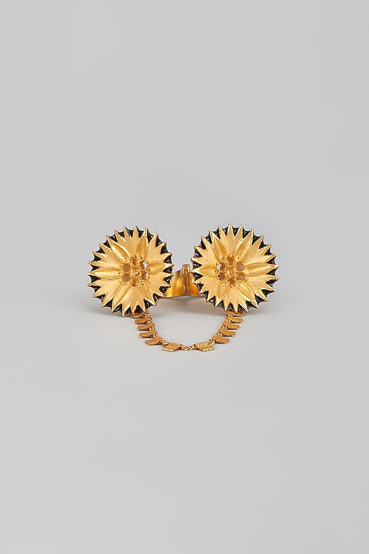 Two Tone Finish Floral Duo Ring by Trupti Mohta