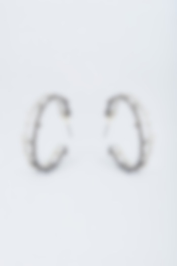 Two Tone Finish Enameled Hoop Earrings by Trupti Mohta