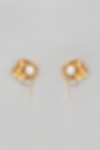 Two Tone Finish Enameled Stud Earrings by Trupti Mohta at Pernia's Pop Up Shop