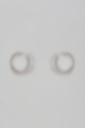 Silver Finish Enameled Hoop Earrings by Trupti Mohta at Pernia's Pop Up Shop