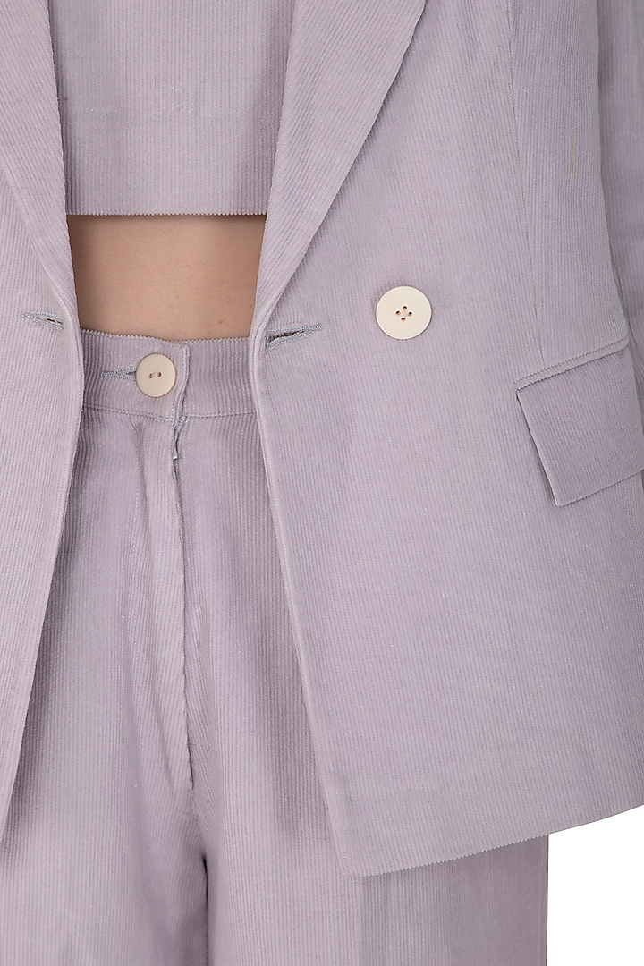 Purple Corduroy Blazer With Top & Pants by Little Things Studio at Pernia's Pop Up Shop