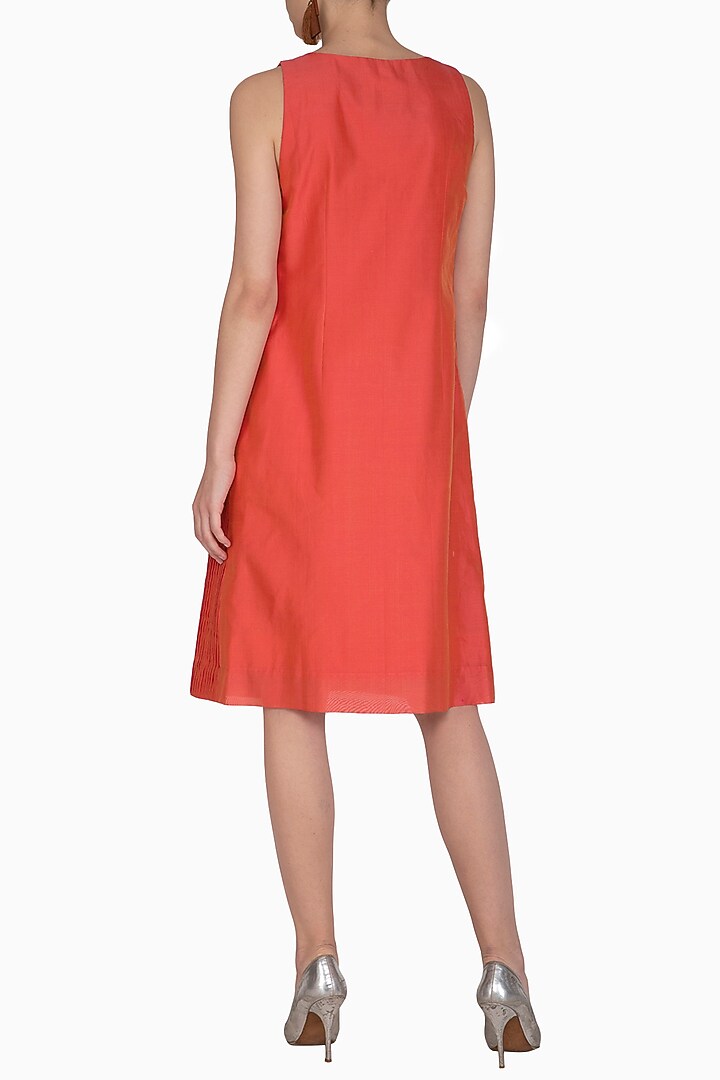 Red Pleated Pintucks Summer Dress by Little Things Studio at Pernia's Pop Up Shop