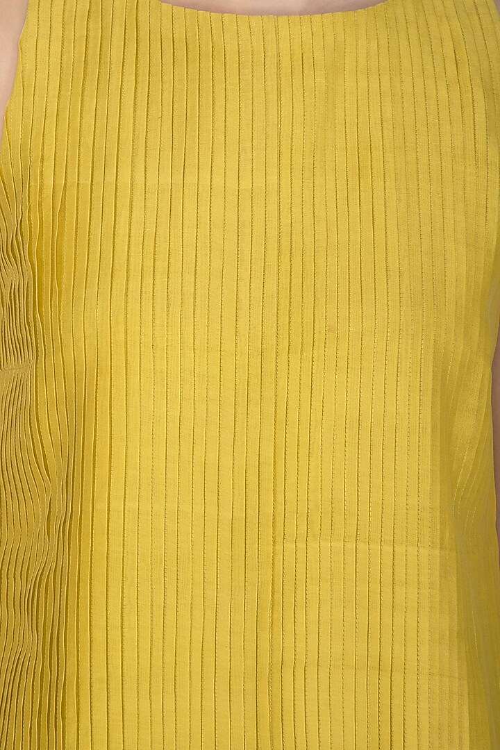 Yellow Pleated & Pintucked Summer Dress by Little Things Studio at Pernia's Pop Up Shop