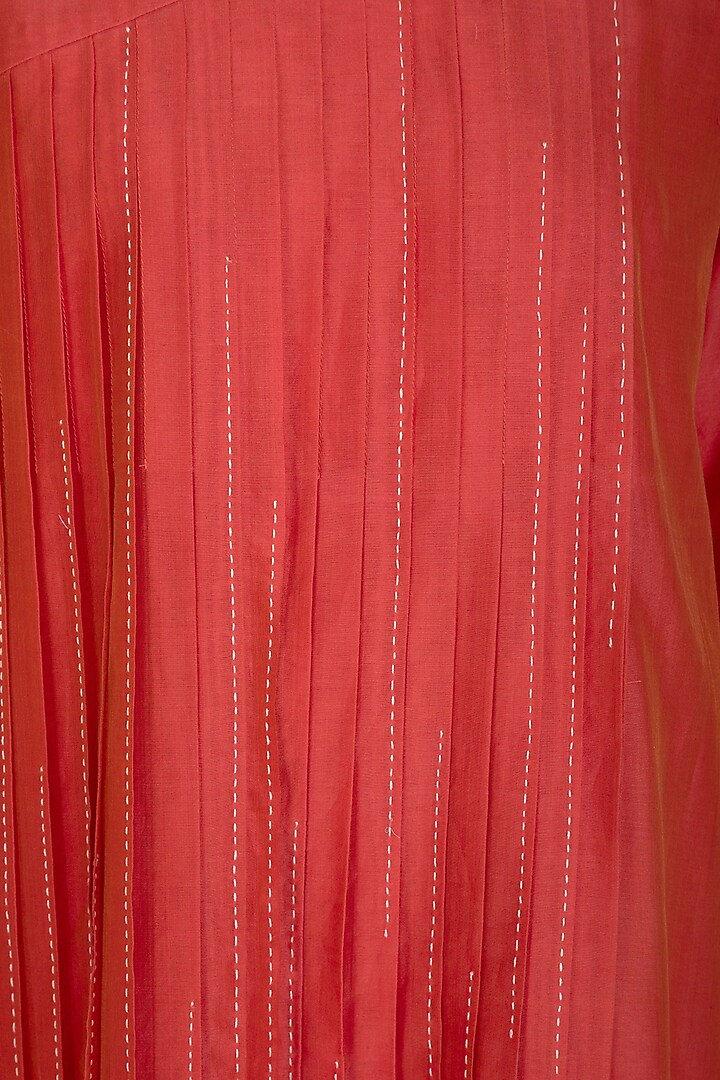 Red Embroidered Asymmetrical Summer Dress by Little Things Studio at Pernia's Pop Up Shop