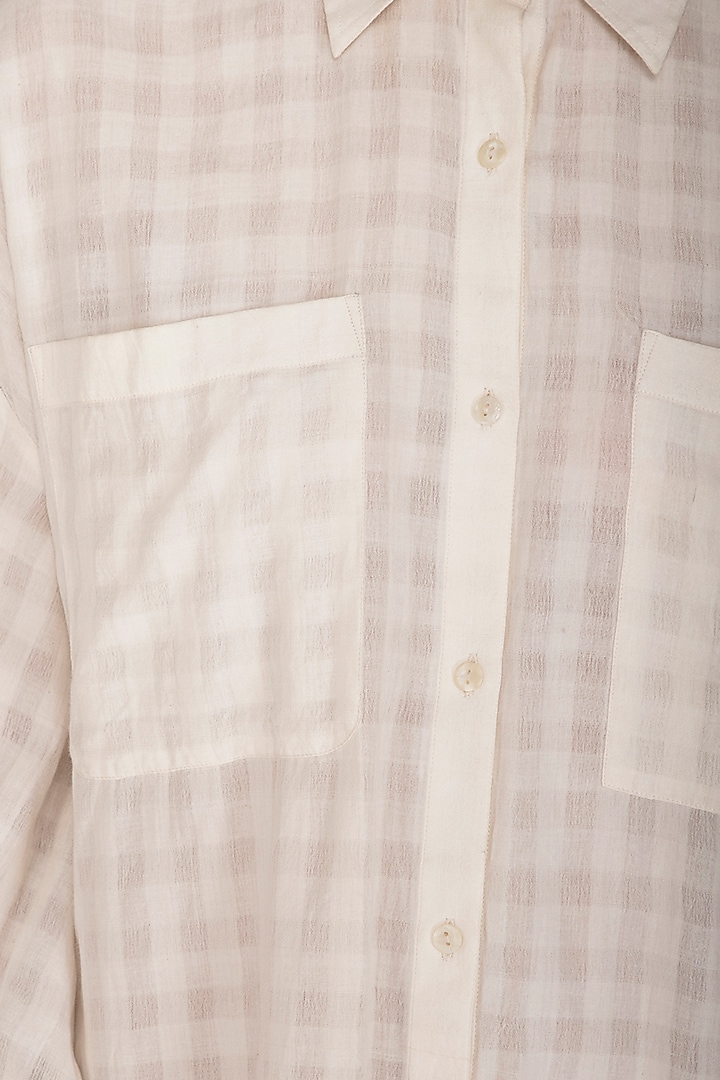 Ivory Checkered Trench Summer Shirt Dress by Little Things Studio at Pernia's Pop Up Shop