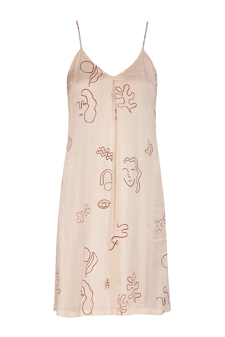 Ivory Screen Printed Strappy Dress by Little Things Studio