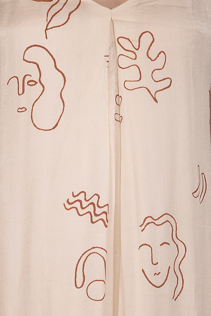 Ivory Screen Printed Strappy Summer Dress by Little Things Studio at Pernia's Pop Up Shop