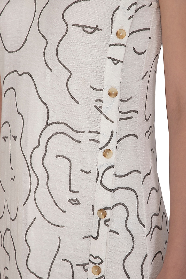White Screen Printed Summer Dress With Inner Slip by Little Things Studio at Pernia's Pop Up Shop