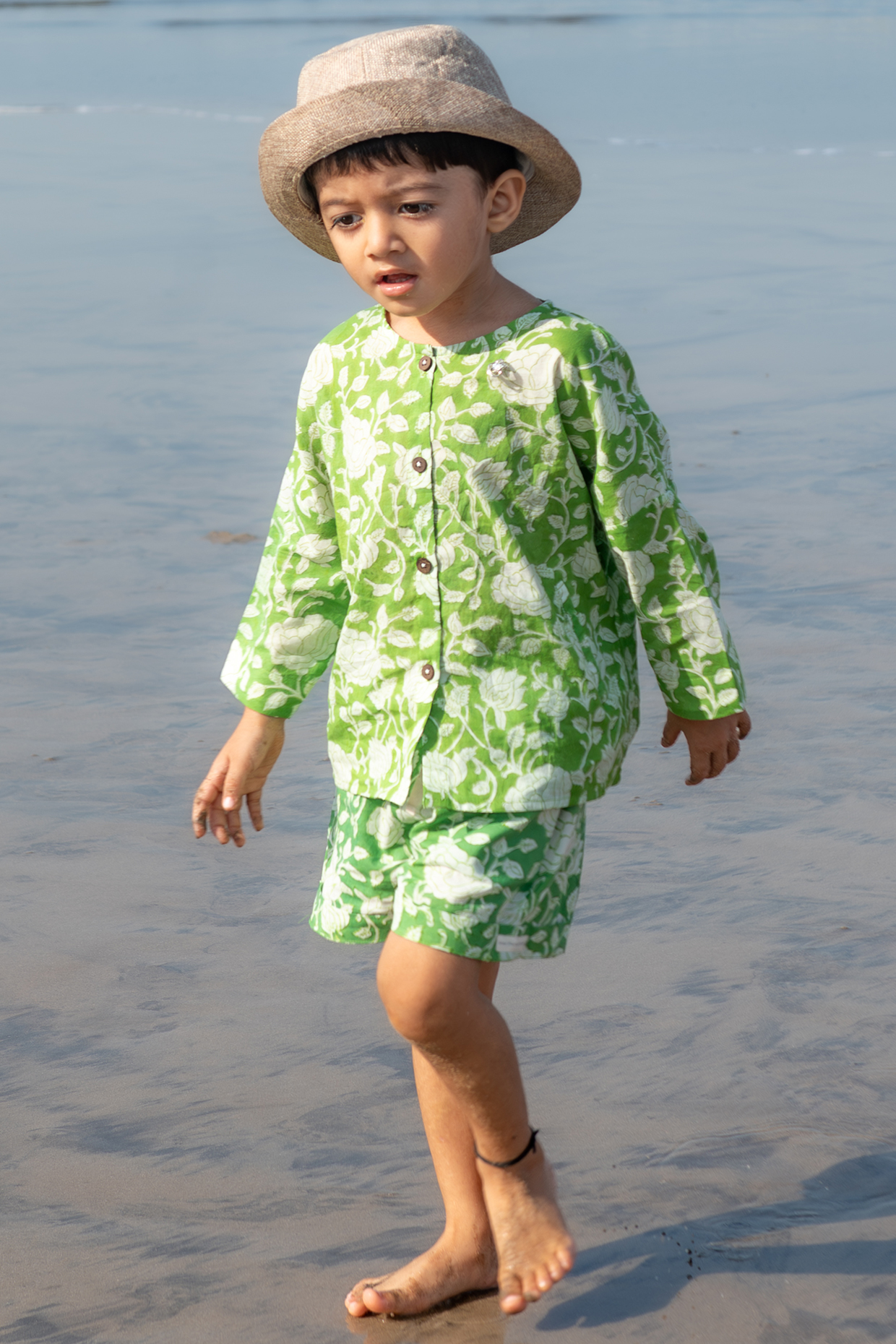 Green Mal Cotton Printed Co-Ord Set For Boys by Love the World Today