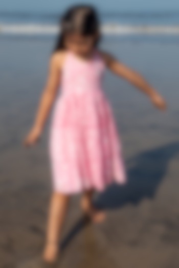 Pink Mal Mal Cotton Hand Block Printed Dress For Girls by Love the World Today at Pernia's Pop Up Shop