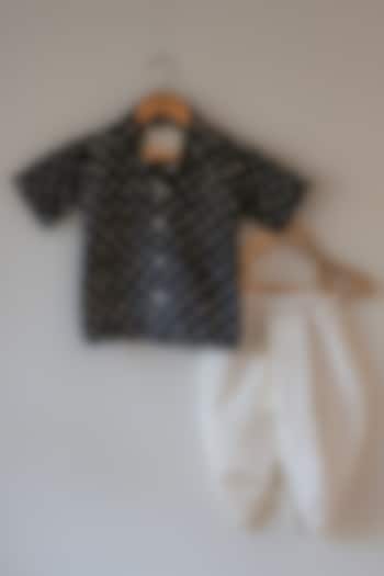 Off-White Handwoven Cotton Dhoti Set For Boys by Love the World Today