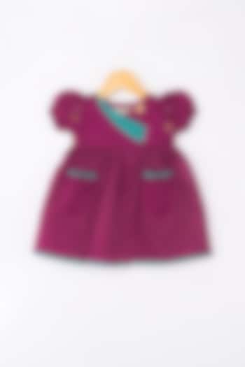Maroon Zari Detail Frock For Girls by Love the World Today