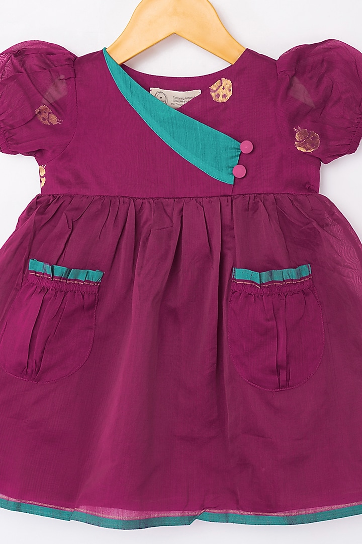 Maroon Zari Detail Frock For Girls by Love the World Today at Pernia's Pop Up Shop
