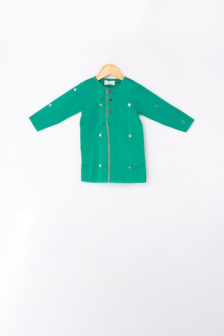 Turquoise Kurta With Zari For Boys by Love the World Today