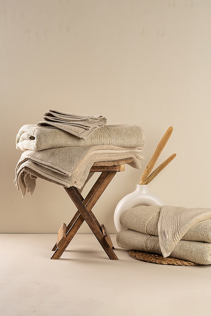 Light Beige Face Towels by By ADAB at Pernia's Pop Up Shop