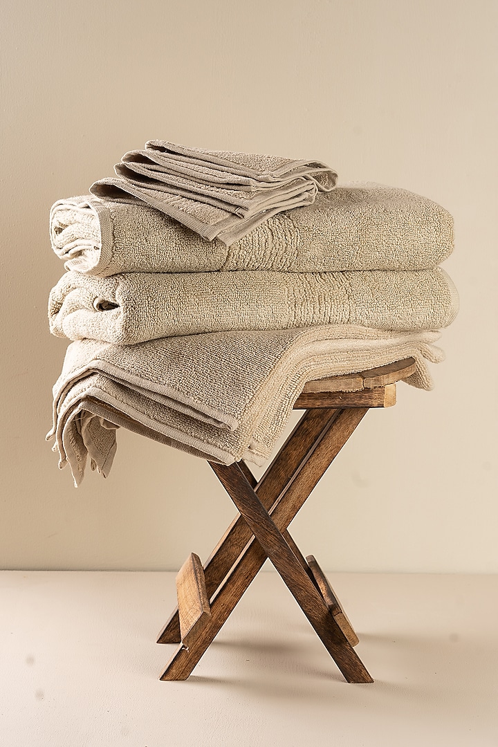 Light Beige Face Towels by By ADAB at Pernia's Pop Up Shop