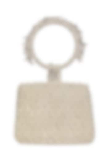 Pristine Ivory Satin Pearl & Bead Work Mini Bag by Lovetobag at Pernia's Pop Up Shop