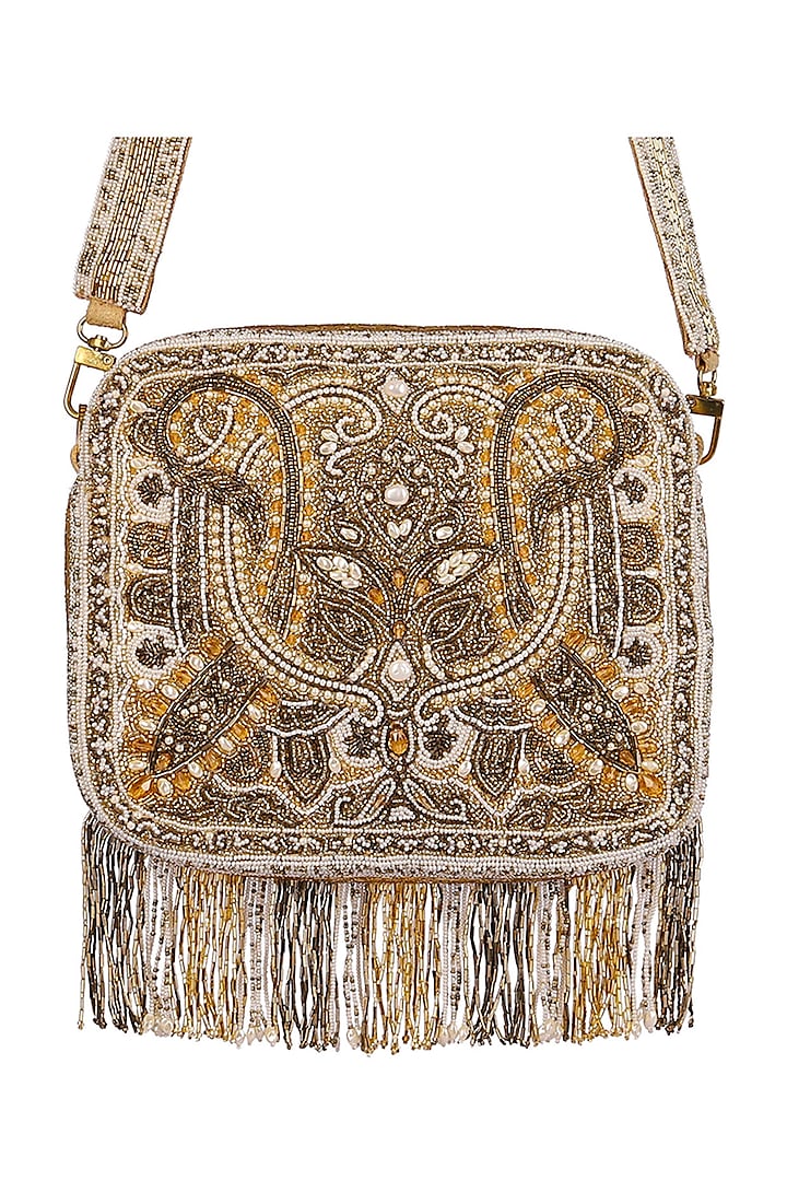 Gold Embroidered Crossbody Bag Design by Lovetobag at Pernia's Pop Up ...