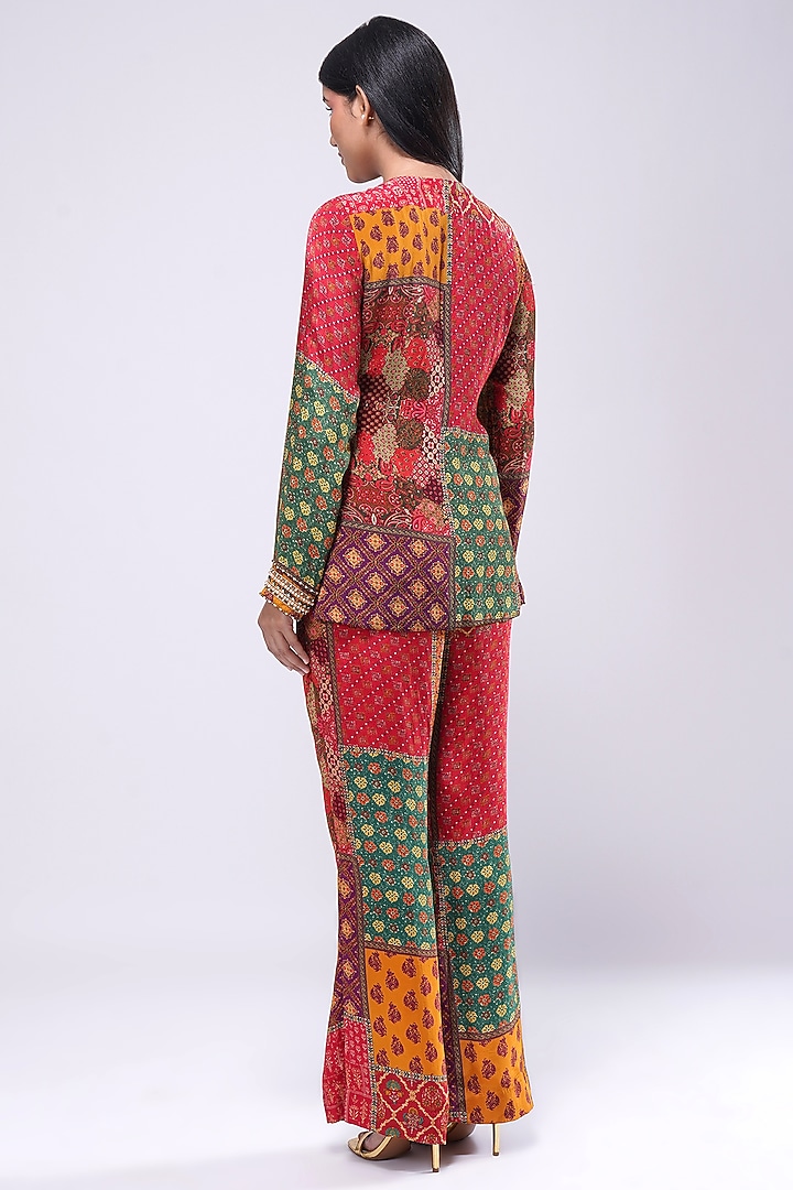 Multi-Colored Crepe Printed & Embellished Short Kurta by Lovetobag Apparel at Pernia's Pop Up Shop