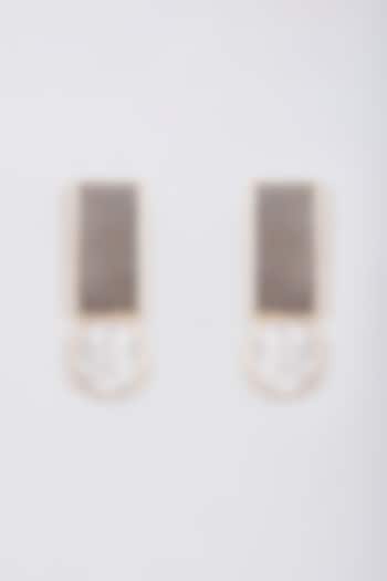 Black Rhodium Finish Enameled Stud Earrings by Trupti Mohta