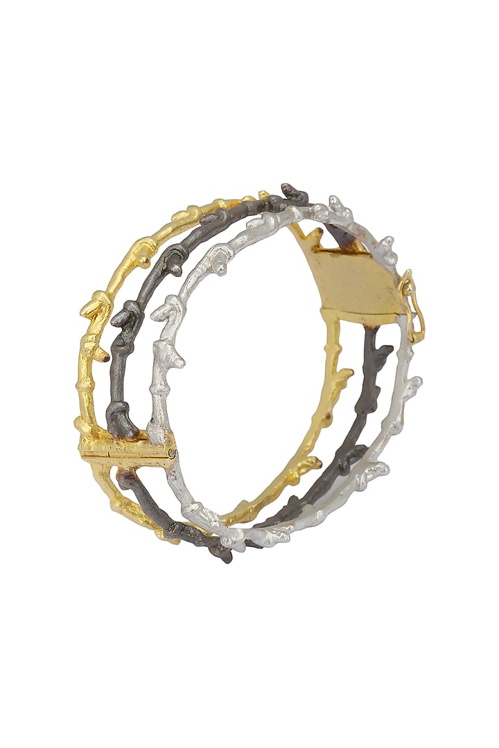 Gold plated textured bracelet available only at Pernia's Pop Up Shop.