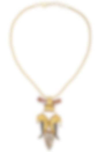 Gold Plated Bird Motif Pendant Necklace by Trupti Mohta
